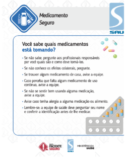 Você sabe quais medicamentos está tomando?